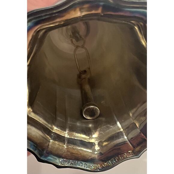 VTG Antique AMC Avon Silver Plated Desk Dinner Hand Call Bell Ring Signal Decor - Picture 6 of 7